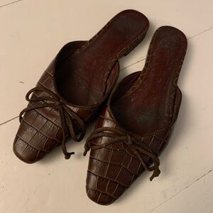 Staud Gina Mules Brown Croc 36.5